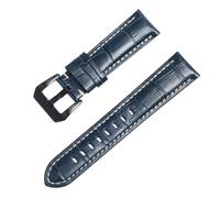 ROUREOX Premium Kalbsleder Uhrenarmband Krokodilmuster, Pre-V Schließe Ersatzband für Panerai Radiomir PAM00323 PAM00287 PAM00657-Dunkelblau 26mm
