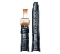 ROUREOX Premium Uhrenarmband aus Leder Kroko-Prägung, Ersatzband mit Schnellverschluss und Faltschließe für IWC Portofino Pilot's Le Petit Prince Portuguese Chronograph-Blau C+Roségold 22 * 18mm