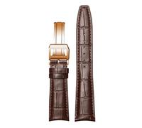 ROUREOX Premium Uhrenarmband aus Leder Kroko-Prägung, Ersatzband mit Schnellverschluss und Faltschließe für IWC Portofino Pilot's Le Petit Prince Portuguese Chronograph-Braun B+Roségold 22 * 18mm