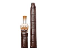 ROUREOX Premium Uhrenarmband aus Leder Kroko-Prägung, Ersatzband mit Schnellverschluss und Faltschließe für IWC Portofino Pilot's Le Petit Prince Portuguese Chronograph-Braun C+Roségold 20 * 18mm