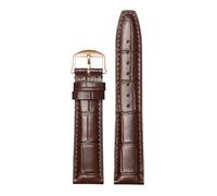 ROUREOX Premium Uhrenarmband aus Leder Kroko-Prägung, Ersatzband mit Schnellverschluss und Faltschließe für IWC Portofino Pilot's Le Petit Prince Portuguese Chronograph-Braun Roségold 20 * 18mm