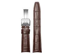 ROUREOX Premium Uhrenarmband aus Leder Kroko-Prägung, Ersatzband mit Schnellverschluss und Faltschließe für IWC Portofino Pilot's Le Petit Prince Portuguese Chronograph-Braun B+Silber 22 * 18mm