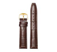 ROUREOX Premium Uhrenarmband aus Leder Kroko-Prägung, Ersatzband mit Schnellverschluss und Faltschließe für IWC Portofino Pilot's Le Petit Prince Portuguese Chronograph-Braun Gold 20 * 18mm
