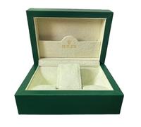 ROUREOX Schutz Uhrenbox Leder Grün Einzelnes Holzgehäuse Aufbewahrung Weiches Kissen Organizer Große Uhren für Rolex GMT-Master II