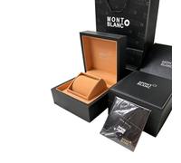 ROUREOX Schwarzes Holz Textur Uhrenbox Einzelslot Zeitmesser Organizer Hellbraun Futter Tragetasche Präsentationskoffer für Montblanc Tradition