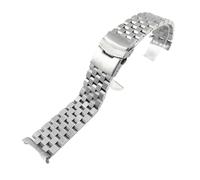 ROUREOX Schweres Metallarmband Massiv Stahlband 22mm Gebogener Anstoß Taucherschließe Ersatzarmband für Seiko Prospex Turtle - B