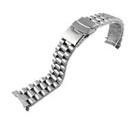 ROUREOX Schweres Metallarmband Massiv Stahlband 22mm Gebogener Anstoß Taucherschließe Ersatzarmband für Seiko Prospex Turtle - D