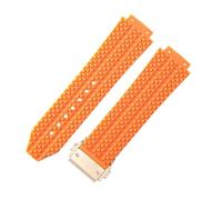 ROUREOX Silikon Uhrenarmband 17x24mm Spezialanstoß, Weiches Kautschuk Sport Band, Gummi Ersatzarmband Faltschließe für Hublot Big Bang Collection-E4