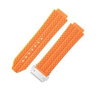 ROUREOX Silikon Uhrenarmband 17x24mm Spezialanstoß, Weiches Kautschuk Sport Band, Gummi Ersatzarmband Faltschließe für Hublot Big Bang Collection-E2