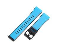 ROUREOX Silikonarmband 24mm Weiches Kautschukband Ersatzband Sportarmband Uhrenarmband Robuste Schwarze Dornschließe für Casio G-Shock-Hellblau