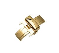 ROUREOX Uhren Ersatz Verschluss Doppelter Druckknopf Edelstahl Butterfly Schließe für Seiko Tissot Omega CASIO-Gold 16mm