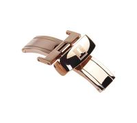 ROUREOX Uhrenschließe Faltschließe Edelstahl Butterfly Verschluss Universal Armband Ersatz Sicherheit für Tissot Le Locle-Roségold 10mm