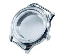 ROUREOX Vintage Uhrengehäuse Set 36mm 40mm Gewölbtes Saphirglas Glasboden NH35 NH36 NH38 Silber for Seiko Presage Cocktail Time-A 40MM