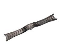 ROUREOX Wolframstahl Notch Uhrarmband, Paararmband, Ersatz Schmetterlingsverschluss Uhrzubehör für RADO LD6027-Schwarz 25 * 17MM