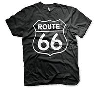 Route 66 Offizielles Lizenzprodukt Logo Herren T-Shirt (Schwarz), X-Large