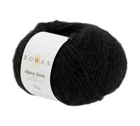 Rowan Alpaca Classic Garn, 103 Noir, Vorteilspackung, 10 x 25 g Knäuel, 120 Meter pro Knäuel