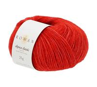 Rowan Alpaca Classic Garn, 120 Zinnoberrot, Vorteilspackung, 10 x 25 g Knäuel, 120 Meter pro Knäuel