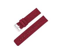 ROWCES 12mm 14mm 16mm 18mm 20mm 22mm Nylon Canvas Uhrenarmband Wasserdichtes Uhrenarmband Uhrenzubehör, Rot, 14mm