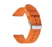 ROWCES 18mm 20mm 22mm 24mm Schnellverschluss Uhrenarmband Canvas Nylon Uhrenarmband Uhrenzubehör, Orange, 24mm