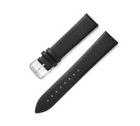 ROWCES Buntes, dünnes Lederarmband, 8mm - 22mm, weiches Uhrenarmband, Ersatzarmbänder für Herren- und Damenuhren, Schwarz, 15mm