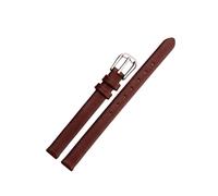 ROWCES Damen-Lederarmband 6mm - 17mm Uhrenarmband mit silberner Edelstahl-Schnalle, Braun, 13mm