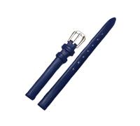 ROWCES Damen-Uhrenarmbänder aus Leder, kleine Größe 6mm - 17mm, Uhrenarmband mit silberner Edelstahl-Schnalle, Blau, 8mm