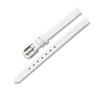 ROWCES Damen-Uhrenarmbänder aus Leder, kleine Größe 6mm - 17mm, Uhrenarmband mit silberner Edelstahl-Schnalle, Weiß, 6mm