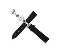 ROWCES Dünne Leder-Uhrenarmbänder, 10-22mm, Ersatzarmbänder für Herren- und Damenuhren, Uhrenzubehör, Schwarz, 12mm