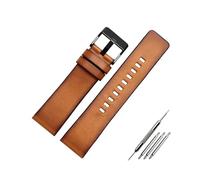 ROWCES Echtes Lederarmband 22mm 24mm 26mm Herrenuhr Armband Braunes Uhrenarmband, 26mm