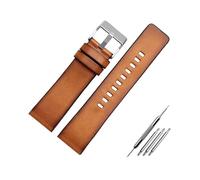 ROWCES Echtes Lederarmband 22mm 24mm 26mm Herrenuhr Armband Braunes Uhrenarmband, 26mm