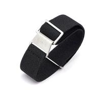 ROWCES Elastisches Nylon-Uhrenarmband, 18mm, 20mm, 22mm, 24mm, wasserdichtes Canvas-Uhrenarmband für Herrenuhren-Zubehör, Schwarz, 24mm