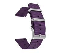 ROWCES Gewebtes Nylon-Uhrenarmband, 18mm, 20mm, 22mm, 24mm, Uhrenarmband für Herren und Damen, Schnellverschluss, wasserdichtes Uhrenarmband, Lila, 20mm