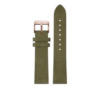 ROWCES Handgefertigtes Wildleder-Uhrenarmband, Edelstahl-Schnalle, 16mm, 18mm, 20mm, 22mm, 18mm