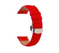 ROWCES Leder-Uhrenarmband, 12mm - 24mm, universelles Uhrenarmband für Herren- und Damenuhren-Ersatzarmbänder, Rot, 18mm