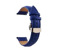 ROWCES Leder-Uhrenarmband, 12mm - 24mm, universelles Uhrenarmband für Herren- und Damenuhren-Ersatzarmbänder, Blau, 21mm