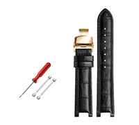 ROWCES Leder-Uhrenarmband, 22 x 13mm/20 x 11mm, gekerbtes Uhrenarmband, Herrenuhr-Zubehör, 22mm