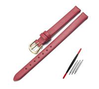 ROWCES Leder-Uhrenarmband, Damen-Armband, kleine Größe 6mm - 14mm, rot-weißes Damen-Uhrenarmband, 10mm