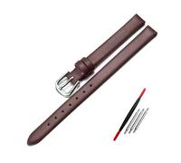 ROWCES Leder-Uhrenarmband, Damen-Armband, kleine Größe 6mm - 14mm, rot-weißes Damen-Uhrenarmband, 6mm