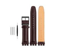 ROWCES Lederarmband 17mm/19mm Zahnschnittstelle Uhrenarmband Herrenuhr Ersatzarmband, 17mm