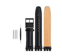 ROWCES Lederarmband 17mm/19mm Zahnschnittstelle Uhrenarmband Herrenuhr Ersatzarmband, 17mm