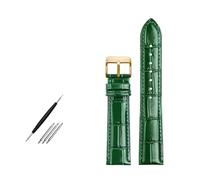 ROWCES Lederarmband, glänzendes grünes Lederarmband, 12mm - 24mm, Uhrenarmband, Uhrenzubehör, 20mm