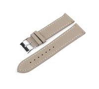 ROWCES Litschi-Muster, weiches Leder-Uhrenarmband, 16mm - 22mm, Uhrenarmband für Uhrenzubehör, Grau, 17mm