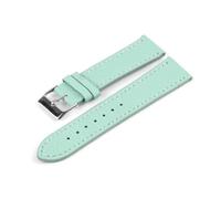 ROWCES Litschi-Muster, weiches Leder-Uhrenarmband, 16mm - 22mm, Uhrenarmband für Uhrenzubehör, Hellgrün, 17mm