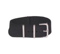 ROWCES Nylon-Streifen-gewebtes Armband, 14mm, wasserdichtes Canvas-Uhrenarmband, Ersatzarmband, Schwarz, 14mm