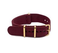 ROWCES Nylon-Uhrenarmband, 18mm, 20mm, 22mm, 24mm, mit goldener Dornschließe, gestreiftes Ersatz-Uhrenarmband, 18mm