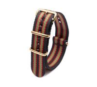 ROWCES Nylon-Uhrenarmband, gestreiftes Canvas-Uhrenarmband, 18mm, 20mm, 22mm, 24mm, Armband mit goldener Schnalle, 18mm