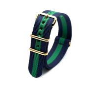 ROWCES Nylon-Uhrenarmband, gestreiftes Canvas-Uhrenarmband, 18mm, 20mm, 22mm, 24mm, Armband mit goldener Schnalle, 22mm