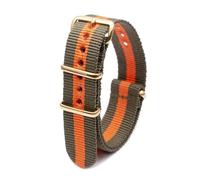 ROWCES Nylon-Uhrenarmband, gestreiftes Canvas-Uhrenarmband, 18mm, 20mm, 22mm, 24mm, Armband mit goldener Schnalle, 20mm