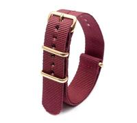 ROWCES Nylon-Uhrenarmband, gestreiftes Canvas-Uhrenarmband, 18mm, 20mm, 22mm, 24mm, Armband mit goldener Schnalle, 22mm