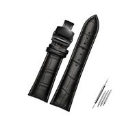 ROWCES Uhrenarmband, 18mm - 28mm, große Breite, schwarz/braunes Leder-Uhrenarmband, Ersatzarmband für Herrenuhren, 28mm